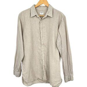 Esby Apparel Size S Button Up Beige Long Sleeve Collared USA Made Lagenlook